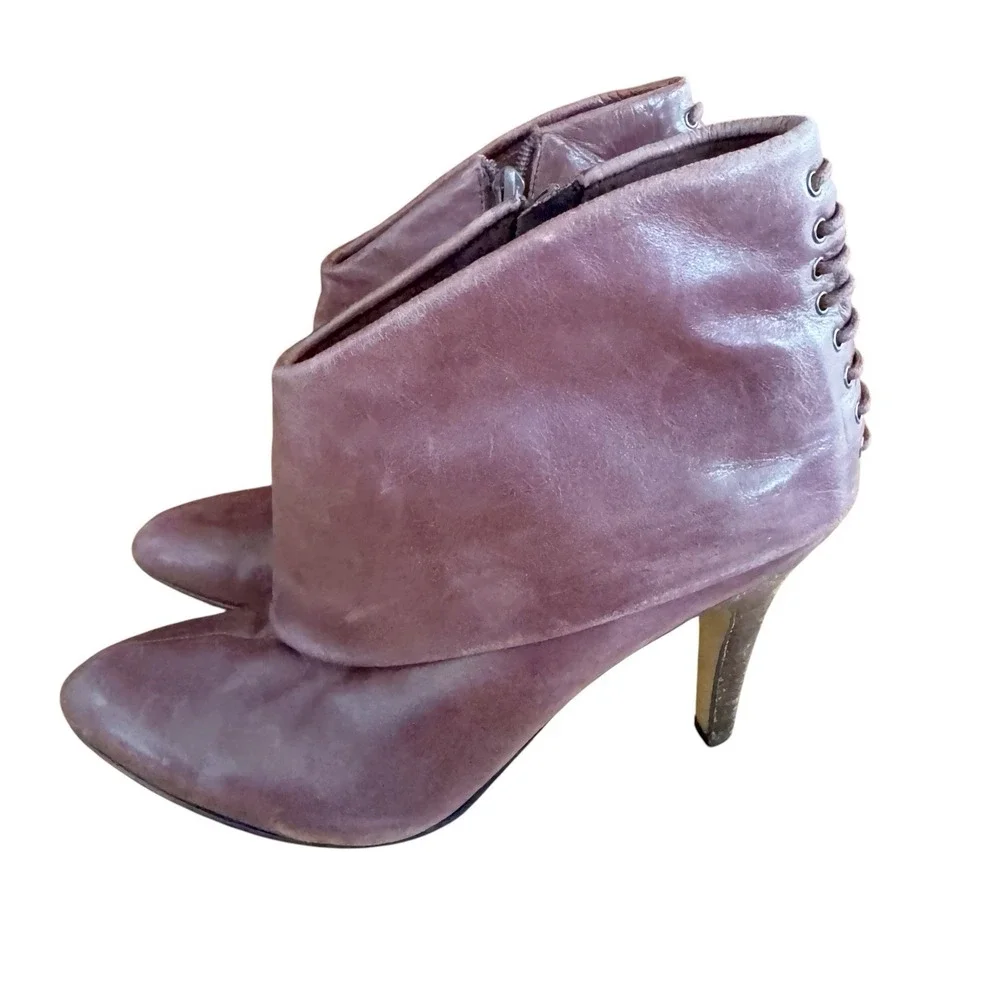 Rare Vintage Nine West Plum Fold Over Boot 3.5